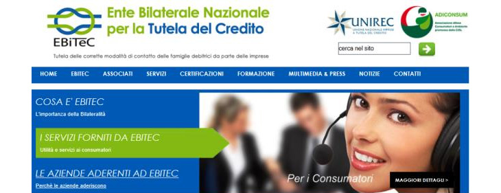 Retemedia: online il sito dell'Ente Bilaterale EBITEC (UNIREC - ADICONSUM)